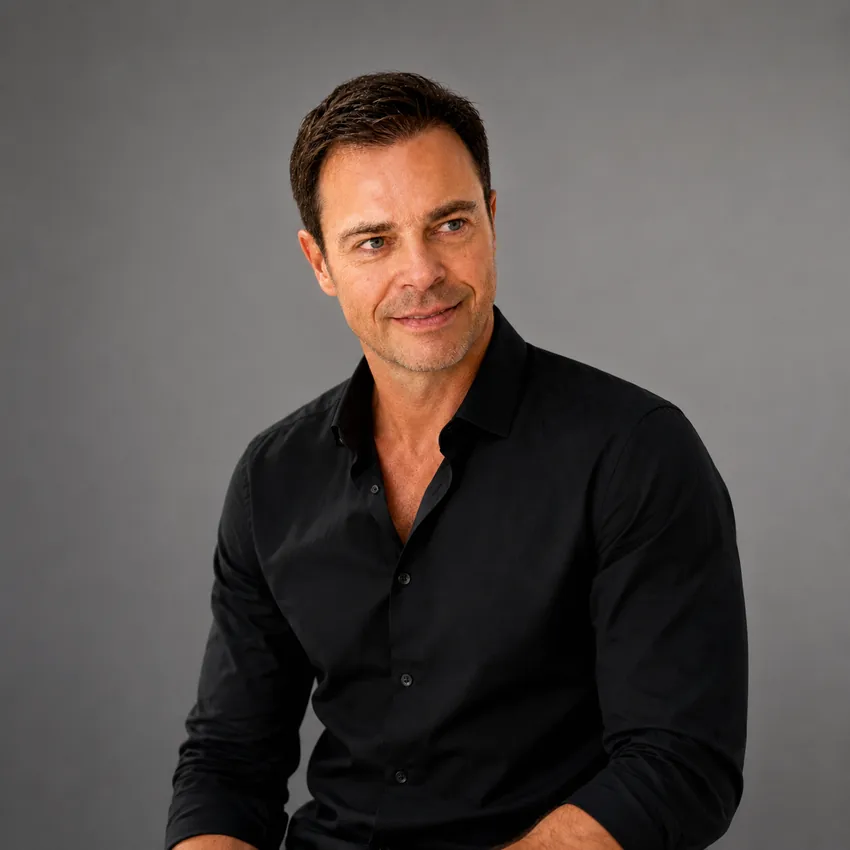 François Rosenblatt, portrait en chemise noire